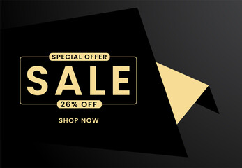 Sale special offer 26% off Shop Now, 26 percent Discount sale banner vector illustration