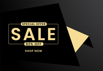 Sale special offer 92% off Shop Now, 92 percent Discount sale banner vector illustration