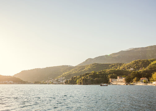 Ocean and hills near Herceg Novi in Montenegro