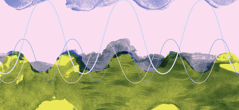 Wide Format Vibrating Sound Wave in Ink Texture