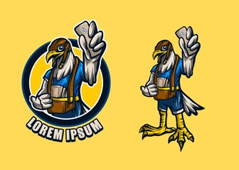 Mascot falcon air mail vector template