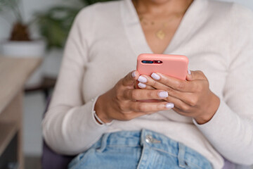 Woman Hands Holding Smartphone