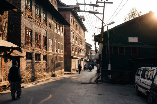 Street of Kashmir in the golden hour