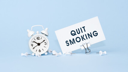 Quit Smoking - concept of text on business card
