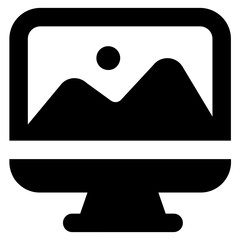 
Television icon, solid design vector 

