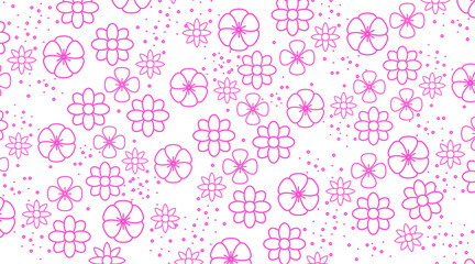 seamless pattern with pink flowers