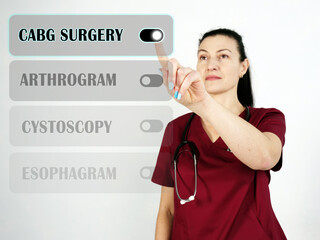 Select CABG SURGERY Coronary artery bypass graft menu item. Modern therapeutic use cell...