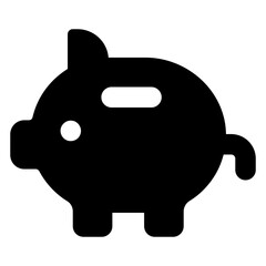 
Icon piggy bank in glyph style, saving or accumulation of money

