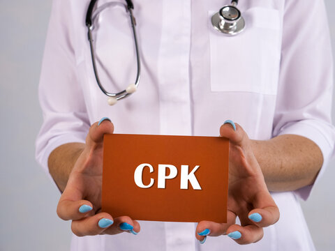 Healthcare concept meaning CPK Creatine Phosphokinase with sign on the piece of paper.