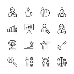 business people set icon, isolated business people set sign icon, vector illustration