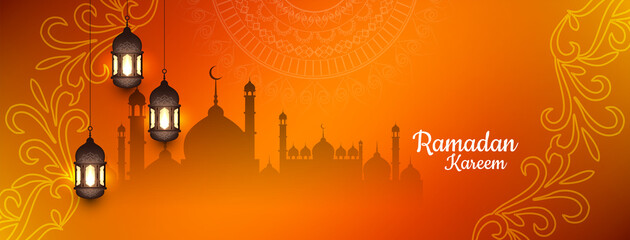 Decorative islamic Ramadan Kareem festival banner design