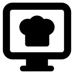 
Shirt inside computer denoting online fashion glyph style icon 

