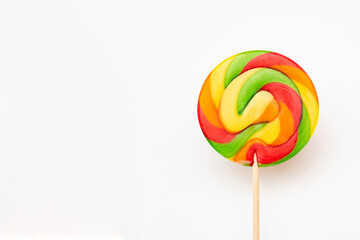 colorful lollipop isolated on white background