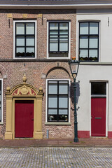 Fototapeta na wymiar Facade of old houses at the market square of Kampen, Netherlands