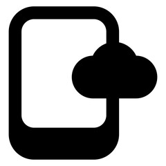 
Mobile cloud in glyph icon, editable trendy vector 

