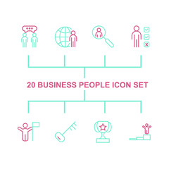 business people set icon, isolated business people set sign icon, vector illustration