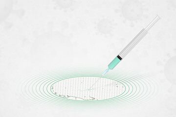 Micronesia vaccination concept, vaccine injection in map of Micronesia. Vaccine and vaccination against coronavirus, COVID-19.