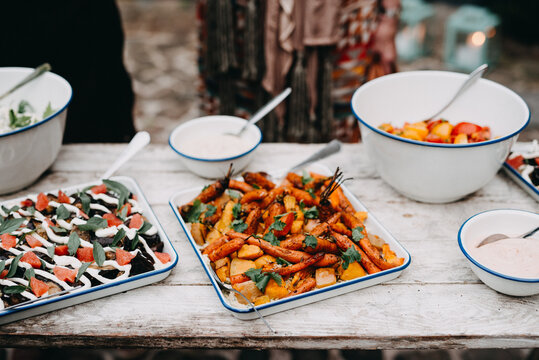 Buffet with healthy food choices