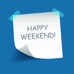 Note paper with curled corner and adhesive tape, ready for your message.