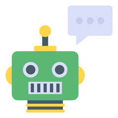 Fototapeta premium Trendy flat design icon of talk robot