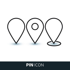 Vector black map pointer icons set. Map pin vector. Eps 10 vector illustration.