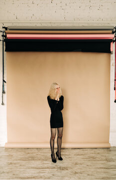 Portrait of Happy Transgender model in studio