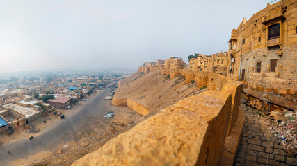 Jaisalmer, India - December 5, 2019: View of the city from the height of the fortress