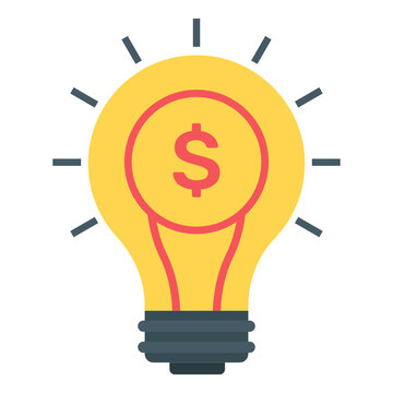 
Dollar inside bulb denoting concept of financial idea in flat style icon 

