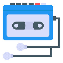 
Cassette Player in flat icon 

