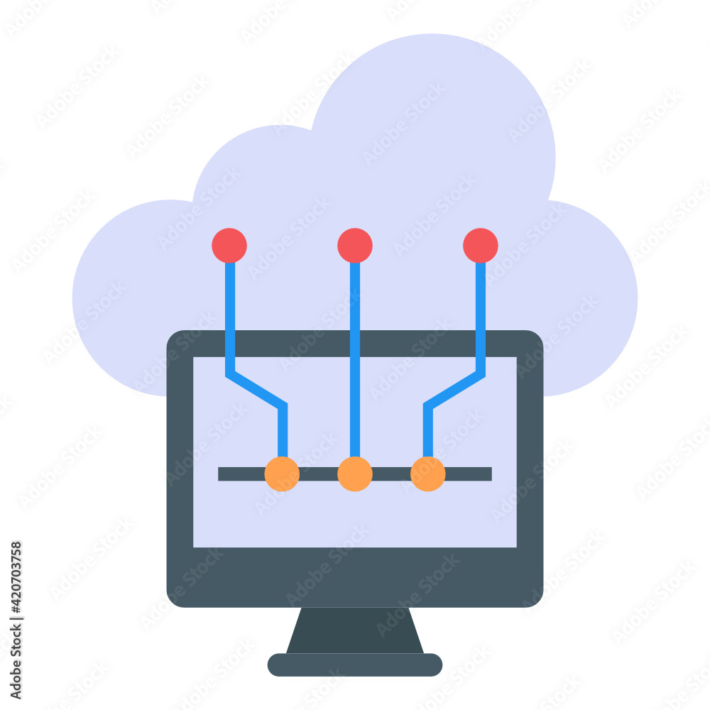 Canvas Prints cloud api in flat icon, editable vector