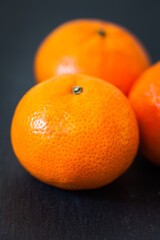 Closeup of fresh ripe tangerine clementine