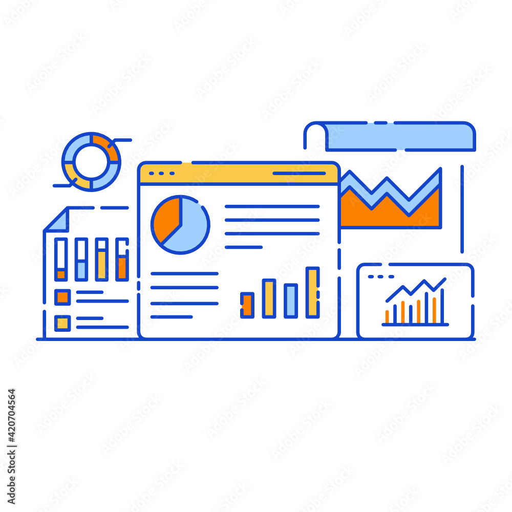 Canvas Prints data report flat design illustration, editable vector