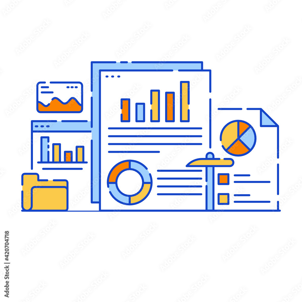 Canvas Prints data report flat design illustration, editable vector