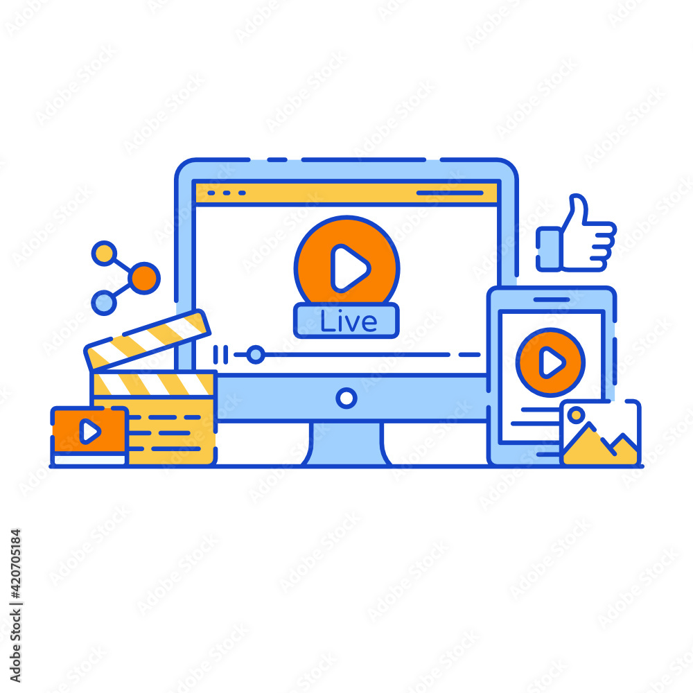 Canvas Prints website link analysis flat illustration, web analytics