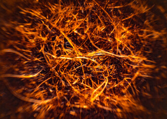 Macro shooting tangled hair, wool. Selective focus.