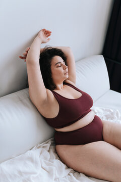 Portrait of a young sensual plus size woman.