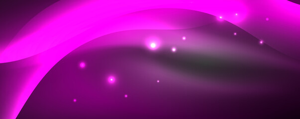 Fototapeta premium Shiny glowing neon wave, light lines abstract background. Magic energy and motion concept. Vector wallpaper template