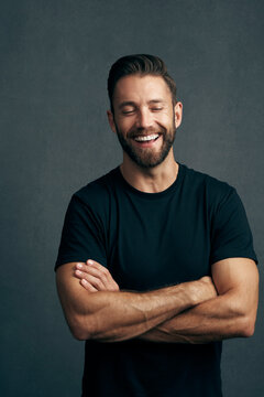 Fit Man In Black T-shirt