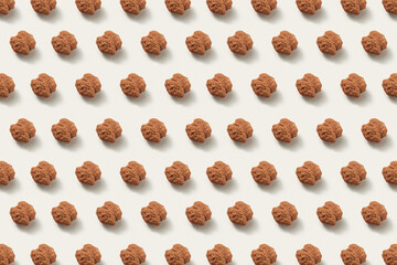 Horizontal pattern from whole ripe natural walnuts.