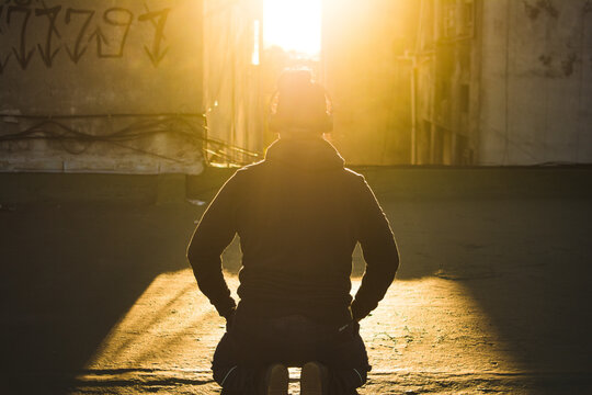 Man doing zen meditation