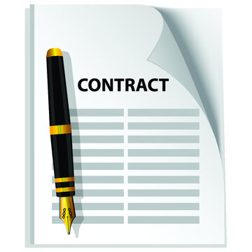 Signing contract on table vector image