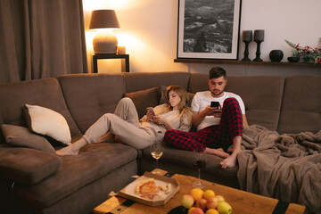 Family spending time in living room