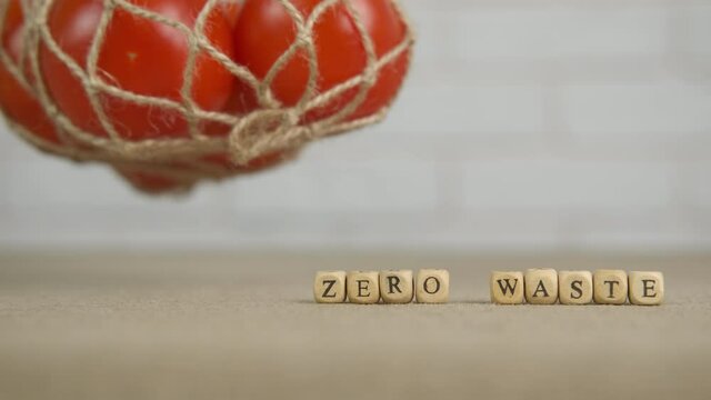 Zero waste concept.  Eco-Friendly Tomato Bag.