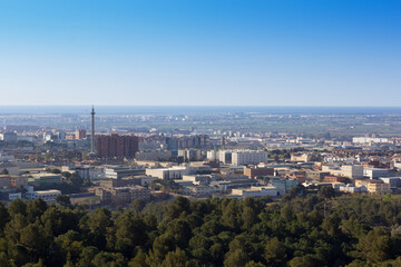 Fototapeta premium General view of the city of Barcelona and surrounding area