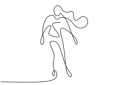 recommend clip art: One continuous line drawing of figure skating girl. Young happy woman playing ice skating in the ice area while free dancing. Winter sport concept isolated on white background. Vector illustration