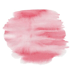 Watercolor pink spot isolated on white background.