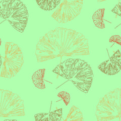 ginkgo biloba leaf pattern seamless palm leaves gingo biloba vector pattern
