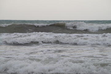 waves breaking on the beach