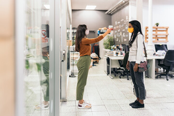 Coronavirus Temperature Check in Office