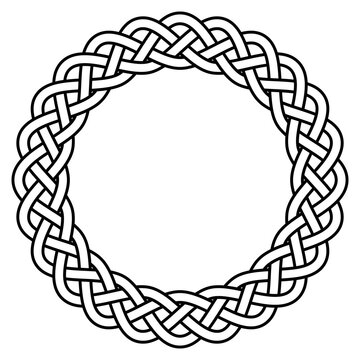 braided knitted guilloche rosette frame vector circular celtic scandinavian knotty pattern